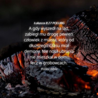 Picture 04 - Łukasza 8:27 POLUBG - A gdy wyszedł na ląd, zabiegł mu drogę pewien - Bible Verse Picture