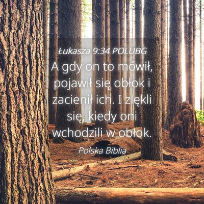 Picture 04 - Łukasza 9:34 POLUBG - A gdy on to mówił, pojawił się obłok i - Bible Verse Picture