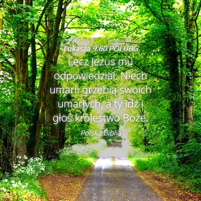 Picture 04 - Łukasza 9:60 POLUBG - Lecz Jezus mu odpowiedział: Niech umarli - Bible Verse Picture