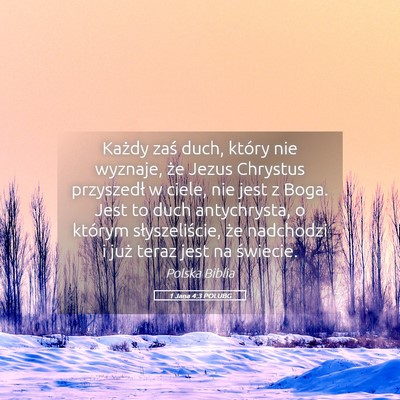 Picture 05 - 1 Jana 4:3 POLUBG - Każdy zaś duch, który nie wyznaje, że Jezus - Bible Verse Picture