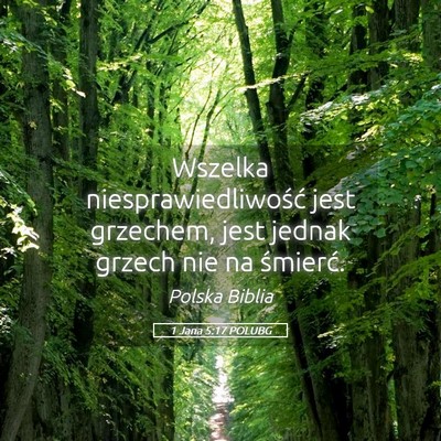Picture 05 - 1 Jana 5:17 POLUBG - Wszelka niesprawiedliwość jest grzechem, jest - Bible Verse Picture