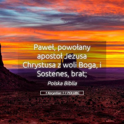 Picture 05 - 1 Koryntian 1:1 POLUBG - Paweł, powołany apostoł Jezusa Chrystusa z - Bible Verse Picture