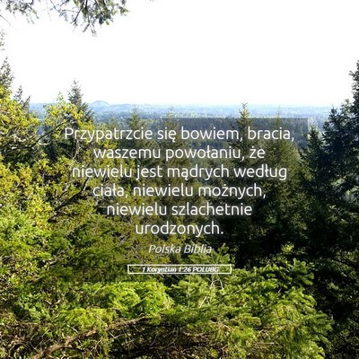 Picture 05 - 1 Koryntian 1:26 POLUBG - Przypatrzcie się bowiem, bracia, waszemu - Bible Verse Picture