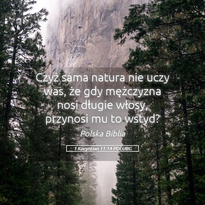 Picture 05 - 1 Koryntian 11:14 POLUBG - Czyż sama natura nie uczy was, że gdy - Bible Verse Picture