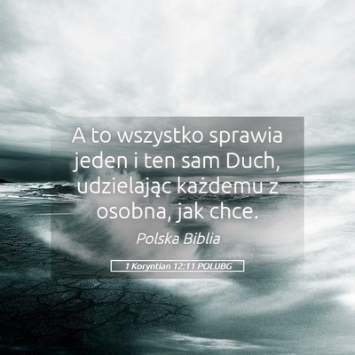 Picture 05 - 1 Koryntian 12:11 POLUBG - A to wszystko sprawia jeden i ten sam Duch, - Bible Verse Picture