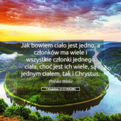 Picture 05 - 1 Koryntian 12:12 POLUBG - Jak bowiem ciało jest jedno, a członków ma - Bible Verse Picture