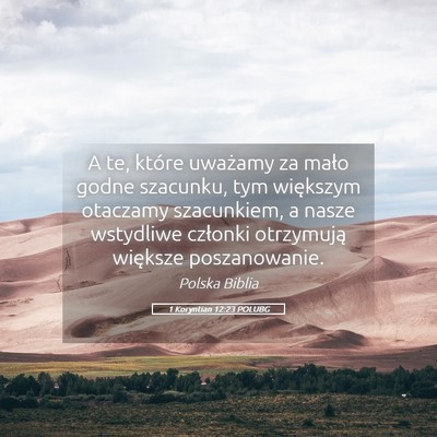Picture 05 - 1 Koryntian 12:23 POLUBG - A te, które uważamy za mało godne szacunku, - Bible Verse Picture