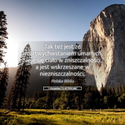 Picture 05 - 1 Koryntian 15:42 POLUBG - Tak też jest ze zmartwychwstaniem umarłych. - Bible Verse Picture