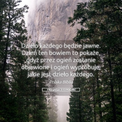 Picture 05 - 1 Koryntian 3:13 POLUBG - Dzieło każdego będzie jawne. Dzień ten bowiem - Bible Verse Picture