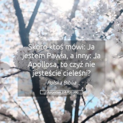 Picture 05 - 1 Koryntian 3:4 POLUBG - Skoro ktoś mówi: Ja jestem Pawła, a inny: Ja - Bible Verse Picture
