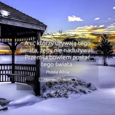 Picture 05 - 1 Koryntian 7:31 POLUBG - A ci, którzy używają tego świata, żeby nie - Bible Verse Picture