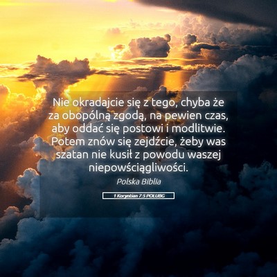 Picture 05 - 1 Koryntian 7:5 POLUBG - Nie okradajcie się z tego, chyba że za - Bible Verse Picture