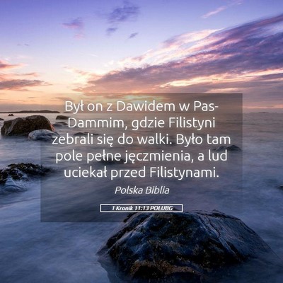 Picture 05 - 1 Kronik 11:13 POLUBG - Był on z Dawidem w Pas-Dammim, gdzie Filistyni - Bible Verse Picture
