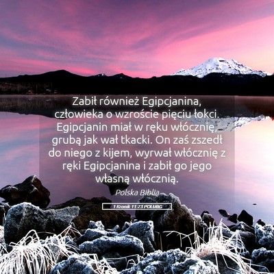 Picture 05 - 1 Kronik 11:23 POLUBG - Zabił również Egipcjanina, człowieka o - Bible Verse Picture