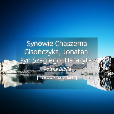 Picture 05 - 1 Kronik 11:34 POLUBG - Synowie Chaszema Gisończyka, Jonatan, syn - Bible Verse Picture