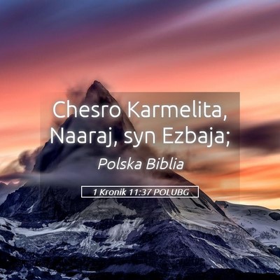 Picture 05 - 1 Kronik 11:37 POLUBG - Chesro Karmelita, Naaraj, syn - Bible Verse Picture
