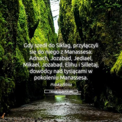 Picture 05 - 1 Kronik 12:20 POLUBG - Gdy szedł do Siklag, przyłączyli się do niego - Bible Verse Picture