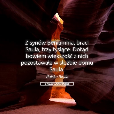 Picture 05 - 1 Kronik 12:29 POLUBG - Z synów Beniamina, braci Saula, trzy tysiące. - Bible Verse Picture