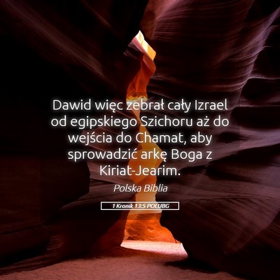Picture 05 - 1 Kronik 13:5 POLUBG - Dawid więc zebrał cały Izrael od egipskiego - Bible Verse Picture