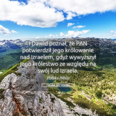 Picture 05 - 1 Kronik 14:2 POLUBG - I Dawid poznał, że PAN potwierdził jego - Bible Verse Picture