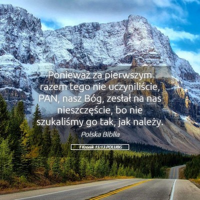 Picture 05 - 1 Kronik 15:13 POLUBG - Ponieważ za pierwszym razem tego nie - Bible Verse Picture