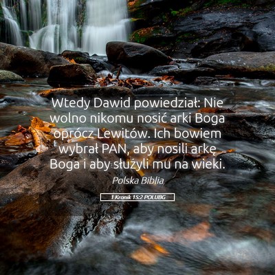 Picture 05 - 1 Kronik 15:2 POLUBG - Wtedy Dawid powiedział: Nie wolno nikomu nosić - Bible Verse Picture