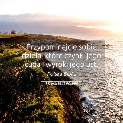 Picture 05 - 1 Kronik 16:12 POLUBG - Przypominajcie sobie dzieła, które czynił, - Bible Verse Picture