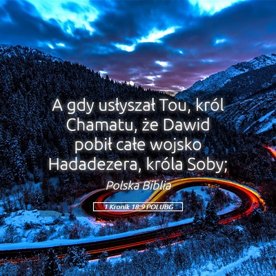 Picture 05 - 1 Kronik 18:9 POLUBG - A gdy usłyszał Tou, król Chamatu, że Dawid - Bible Verse Picture