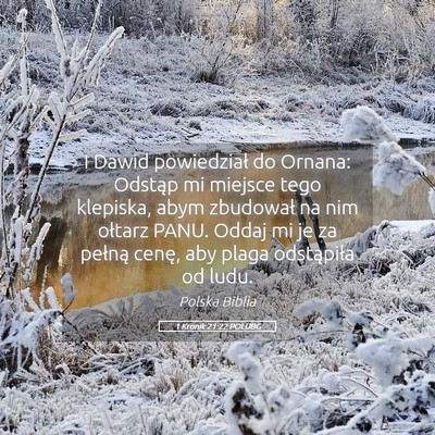 Picture 05 - 1 Kronik 21:22 POLUBG - I Dawid powiedział do Ornana: Odstąp mi miejsce - Bible Verse Picture