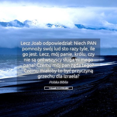 Picture 05 - 1 Kronik 21:3 POLUBG - Lecz Joab odpowiedział: Niech PAN pomnoży swój - Bible Verse Picture