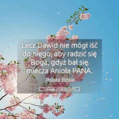 Picture 05 - 1 Kronik 21:30 POLUBG - Lecz Dawid nie mógł iść do niego, aby radzić - Bible Verse Picture