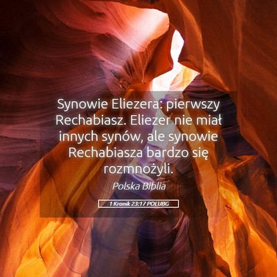 Picture 05 - 1 Kronik 23:17 POLUBG - Synowie Eliezera: pierwszy Rechabiasz. Eliezer - Bible Verse Picture