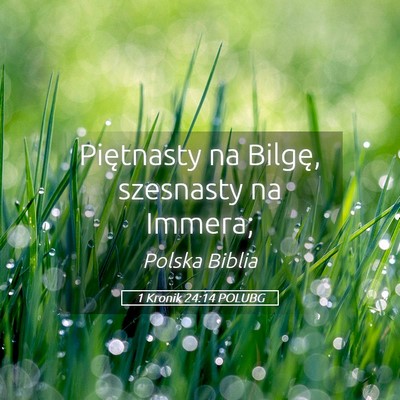 Picture 05 - 1 Kronik 24:14 POLUBG - Piętnasty na Bilgę, szesnasty na - Bible Verse Picture
