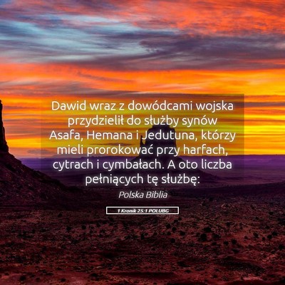Picture 05 - 1 Kronik 25:1 POLUBG - Dawid wraz z dowódcami wojska przydzielił do - Bible Verse Picture