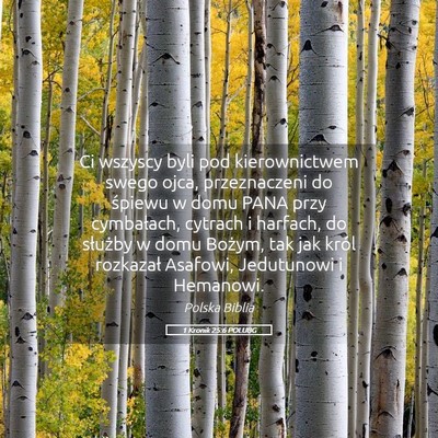 Picture 05 - 1 Kronik 25:6 POLUBG - Ci wszyscy byli pod kierownictwem swego ojca, - Bible Verse Picture