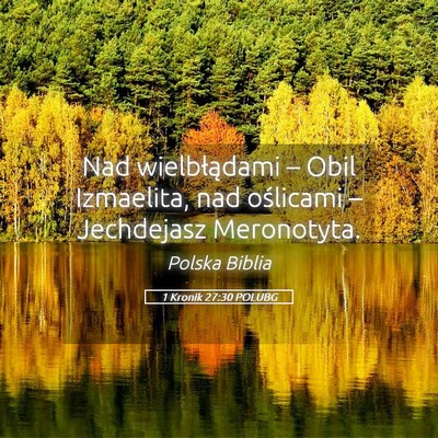 Picture 05 - 1 Kronik 27:30 POLUBG - Nad wielbłądami – Obil Izmaelita, nad - Bible Verse Picture