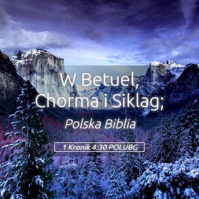 Picture 05 - 1 Kronik 4:30 POLUBG - W Betuel, Chorma i - Bible Verse Picture