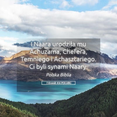 Picture 05 - 1 Kronik 4:6 POLUBG - I Naara urodziła mu Achuzama, Chefera, Temniego - Bible Verse Picture
