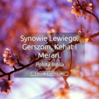 Picture 05 - 1 Kronik 6:16 POLUBG - Synowie Lewiego: Gerszom, Kehat i - Bible Verse Picture