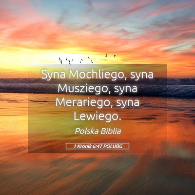Picture 05 - 1 Kronik 6:47 POLUBG - Syna Mochliego, syna Musziego, syna Merariego, - Bible Verse Picture
