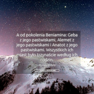 Picture 05 - 1 Kronik 6:60 POLUBG - A od pokolenia Beniamina: Geba z jego - Bible Verse Picture