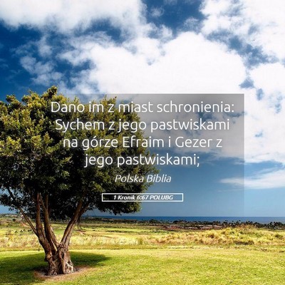 Picture 05 - 1 Kronik 6:67 POLUBG - Dano im z miast schronienia: Sychem z jego - Bible Verse Picture