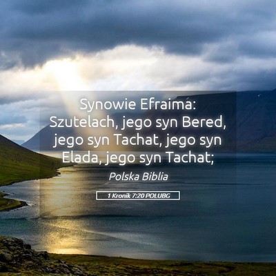 Picture 05 - 1 Kronik 7:20 POLUBG - Synowie Efraima: Szutelach, jego syn Bered, jego - Bible Verse Picture