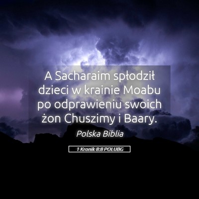 Picture 05 - 1 Kronik 8:8 POLUBG - A Sacharaim spłodził dzieci w krainie Moabu po - Bible Verse Picture