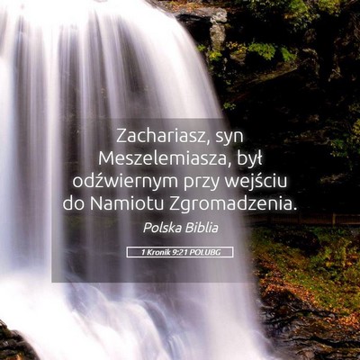 Picture 05 - 1 Kronik 9:21 POLUBG - Zachariasz, syn Meszelemiasza, był odźwiernym - Bible Verse Picture