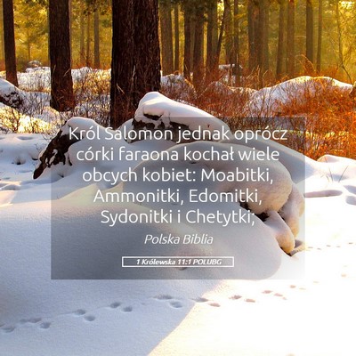 Picture 05 - 1 Królewska 11:1 POLUBG - Król Salomon jednak oprócz córki faraona - Bible Verse Picture