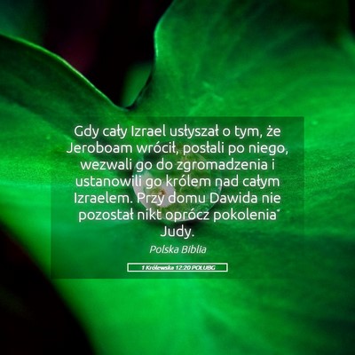 Picture 05 - 1 Królewska 12:20 POLUBG - Gdy cały Izrael usłyszał o tym, że Jeroboam - Bible Verse Picture