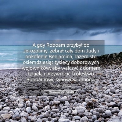Picture 05 - 1 Królewska 12:21 POLUBG - A gdy Roboam przybył do Jerozolimy, zebrał - Bible Verse Picture