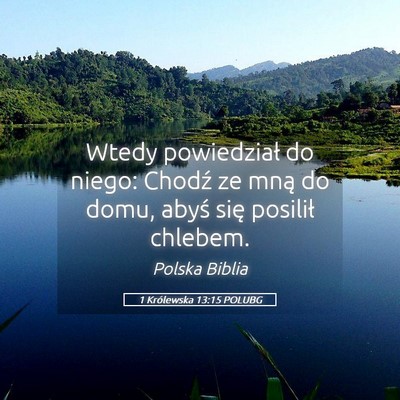 Picture 05 - 1 Królewska 13:15 POLUBG - Wtedy powiedział do niego: Chodź ze mną do - Bible Verse Picture
