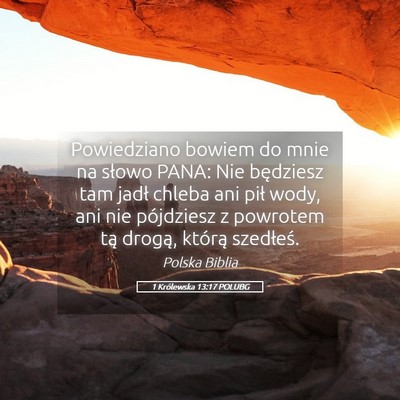 Picture 05 - 1 Królewska 13:17 POLUBG - Powiedziano bowiem do mnie na słowo PANA: Nie - Bible Verse Picture